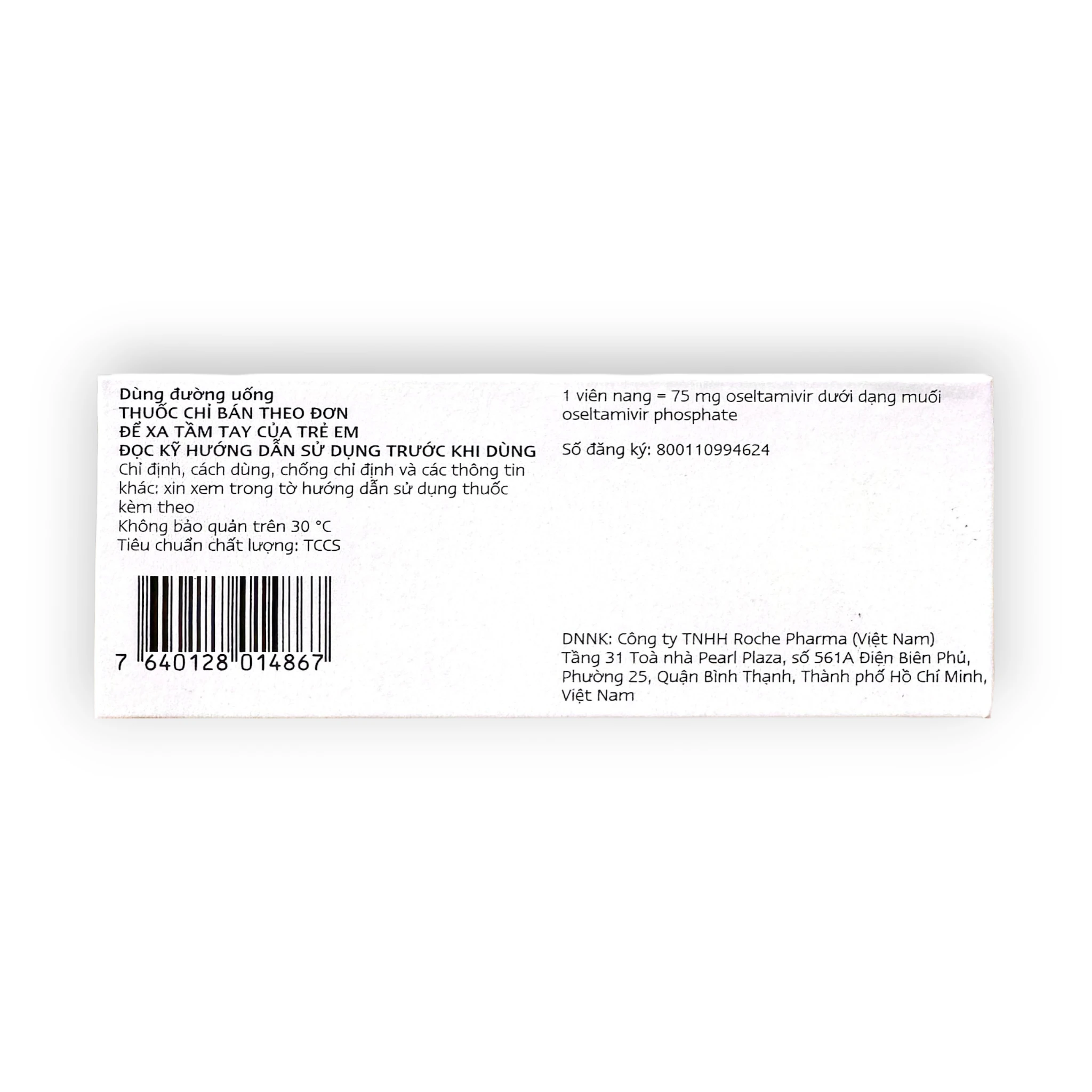 Viên nang Tamiflu Oseltamivir 75 mg điều trị bệnh cúm (Hộp 1 vỉ x 10 viên nang) 2 2 Tamiflu