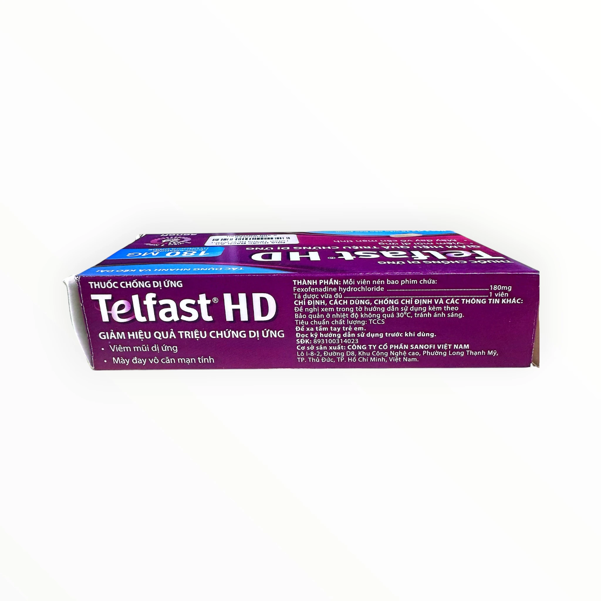 Thuốc Telfast HD 180mg Fexofenadine hydrochloride điều trị dị ứng (Hộp 3 vỉ x 10 viên) 2 2 Telfast HD 180