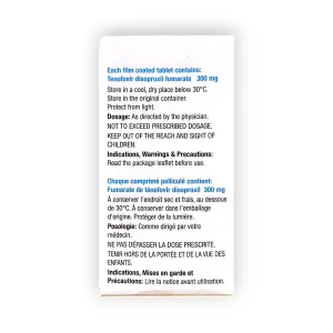 Viên nén bao phim Tenofovir 300 Milan Tenofovir disoproxil fumarate 300 mg điều trị HIV, viêm gan B (Hộp 1 lọ x 30 viên nén bao phim) 5 2 Tenofovir 300 Milan
