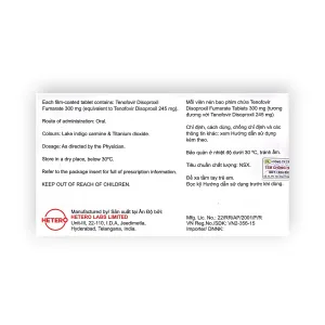 Viên nén bao phim Tenoxil 300 Tenofovir disoproxil fumarate 300 mg điều trị HIV, viêm gan B (Hộp 3 vỉ x 10 viên nén bao phim) 3 2 Tenoxil 300