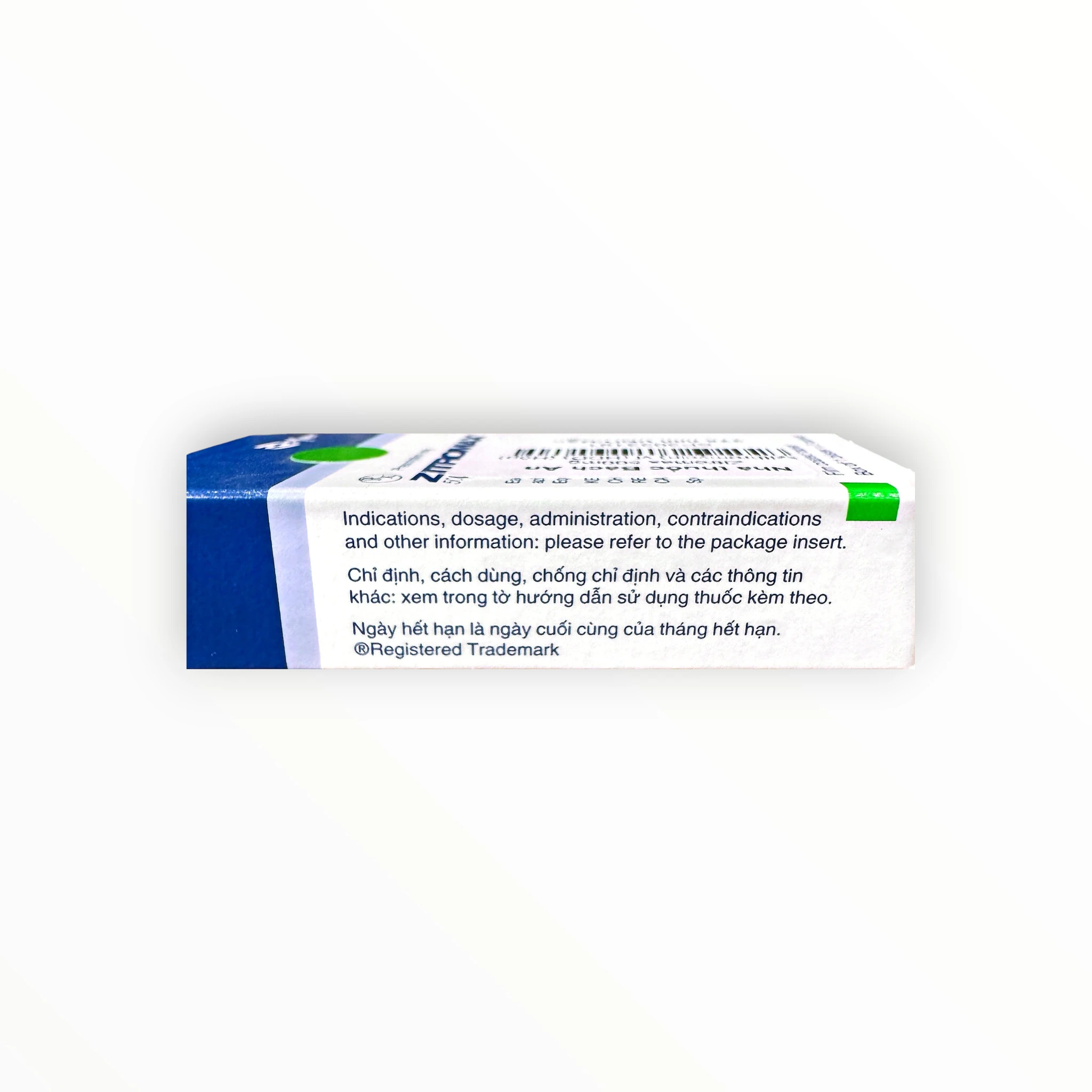 Viên nén bao phim Zitromax Azithromycin 500mg kháng khuẩn macrolid, trị nhiễm khuẩn hô hấp, da, Chlamydia (Hộp 1 vỉ x 3 viên nén bao phim) 2 2 Zitromax