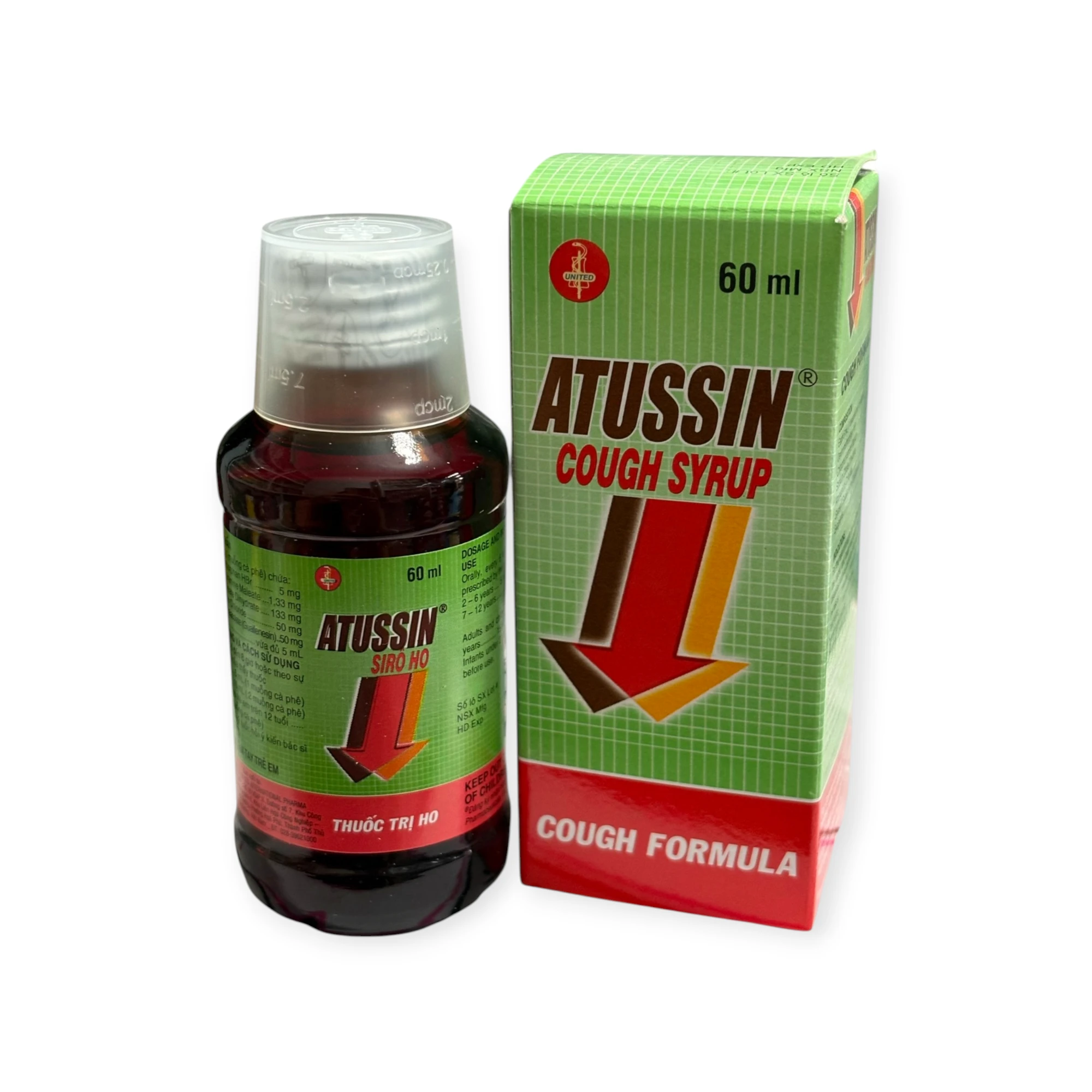 Siro ho Atussin United Pharma trị ho (Hộp 1 chai 60ml) 2 2 atussin