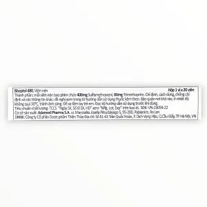Thuốc Biseptol điều trị nhiễm khuẩn (Hộp 10 vỉ x 10 viên nén) 16 2 biseptol 480