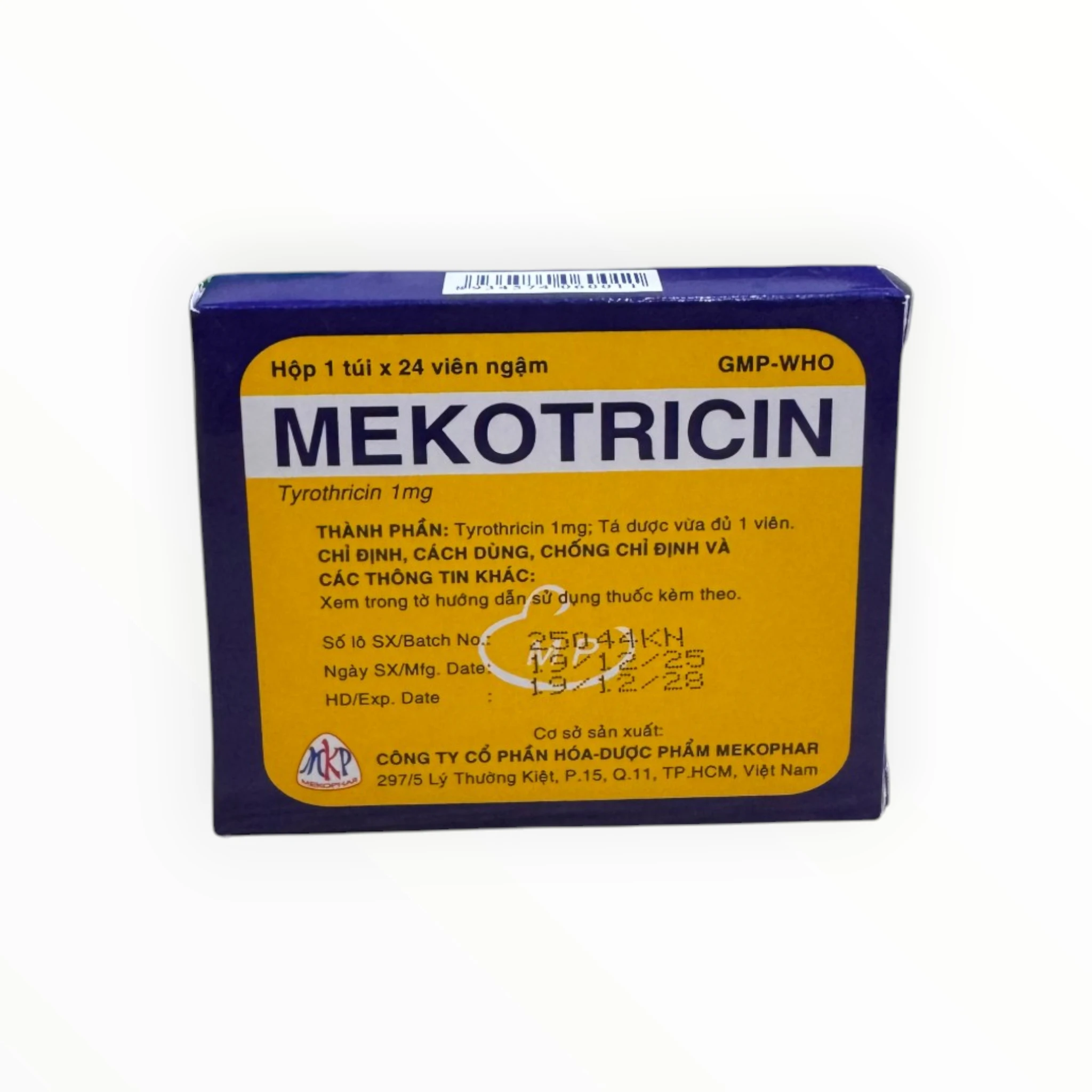 Thuốc Mekotricin 1mg Tyrothricin điều trị nhiễm khuẩn họng (Hộp 10 vỉ x 24 viên) 2 2.Mekotricin