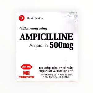 Viên nang cứng Ampicilline 500mg Ampicilin 500mg nhiễm khuẩn (Hộp 10 vỉ x 10 viên nang cứng) 9 3 Ampicilline 500mg