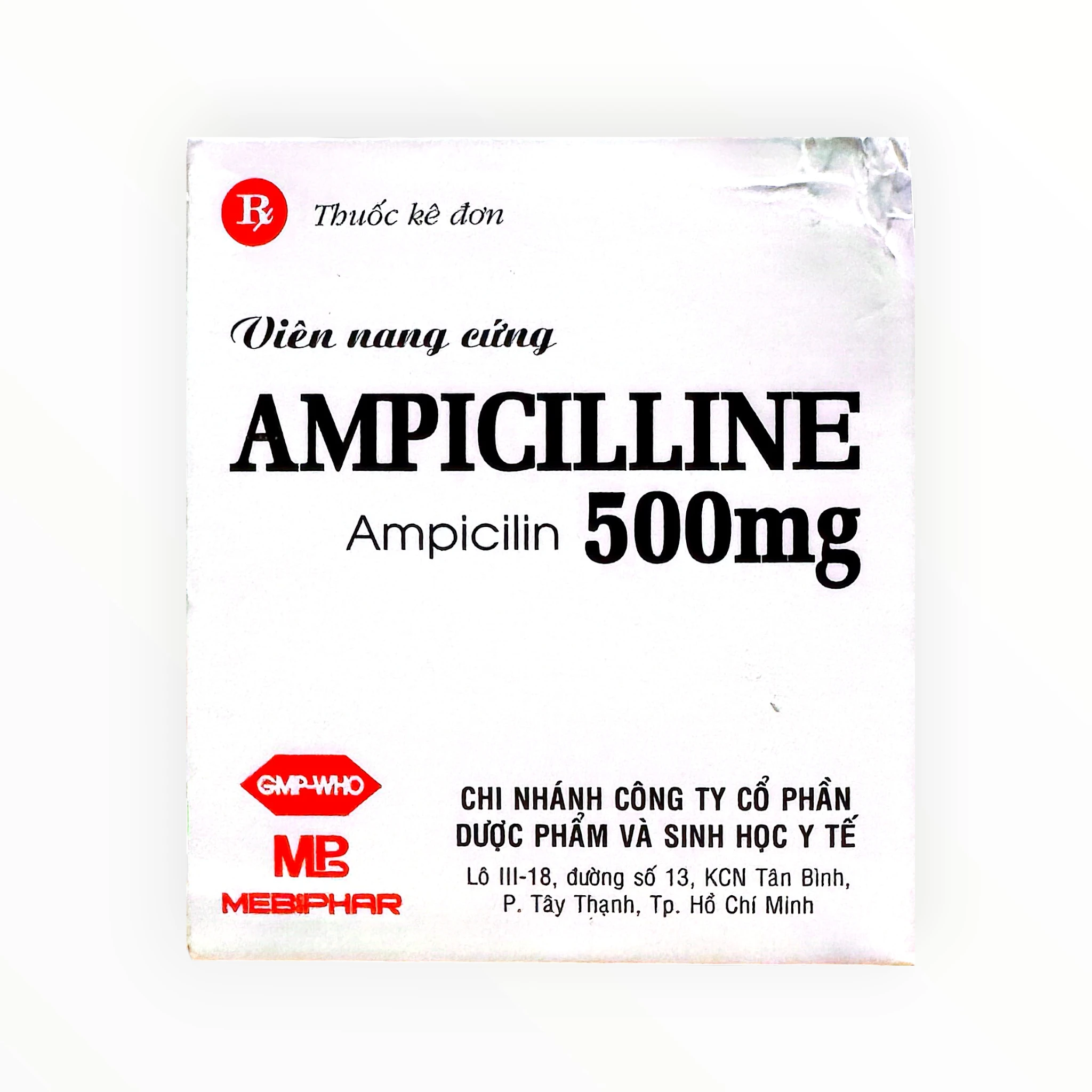 Viên nang cứng Ampicilline 500mg Ampicilin 500mg nhiễm khuẩn (Hộp 10 vỉ x 10 viên nang cứng) 3 3 Ampicilline 500mg