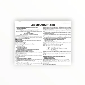 Viên nén bao phim Arme-Xime 400 Cefixim 400mg kháng khuẩn cephalosporin thế hệ 3 (Hộp 1 vỉ x 10 viên nén bao phim) 8 3 Arme xime400