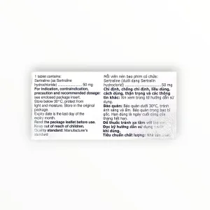 Viên nén bao phim Asentra 50mg Sertraline 50 mg điều trị trầm cảm, rối loạn lo âu, OCD, PTSD (Hộp 4 vỉ x 7 viên nén bao phim) 13 3 Asentra 50mg (Asentra 50mg)