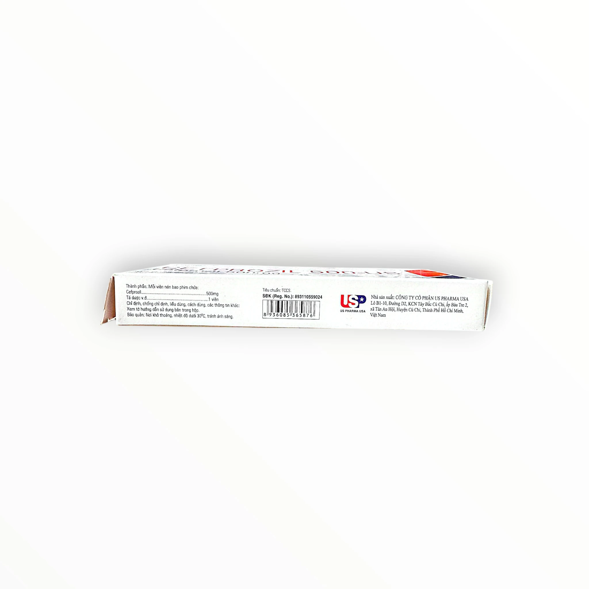 Viên nén bao phim Cefprozil 500-US Cefprozil 500mg kháng khuẩn cephalosporin thế hệ 2, trị nhiễm khuẩn hô hấp, tai, da (Hộp 1 vỉ x 10 viên nén bao phim) 3 3 Cefprozil 500