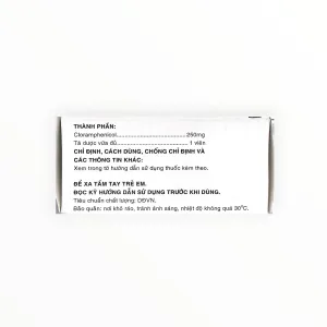 Thuốc Mekophar 250mg Cloramphenicol điều trị nhiễm khuẩn (Hộp 10 vỉ x 10 viên) 6 3 Chloramphenicol 250mg 2