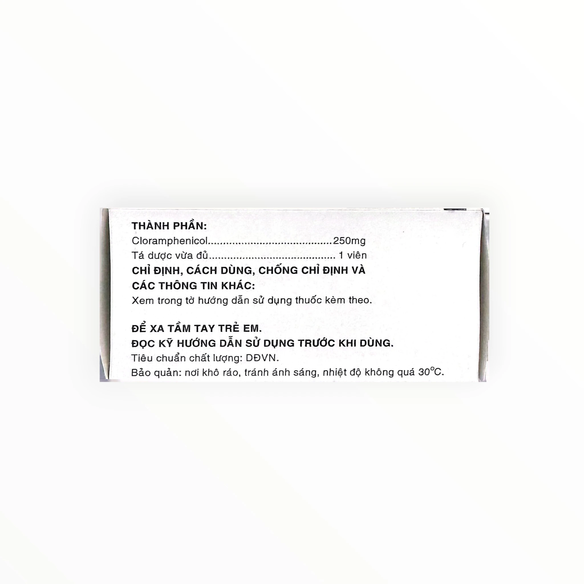 Thuốc Mekophar 250mg Cloramphenicol điều trị nhiễm khuẩn (Hộp 10 vỉ x 10 viên) 2 3 Chloramphenicol 250mg 2