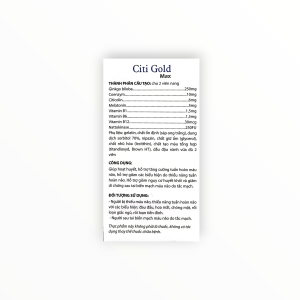 Viên nang mềm Citigold tăng cường lưu thông máu lên não, giảm nguy cơ xơ vữa động mạch (Hộp 60 viên) 5 3 Citigold