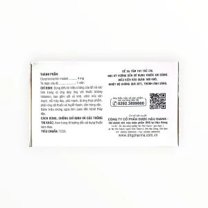 Thuốc Clorpheniramin 4mg Clorpheniramin maleat điều trị triệu chứng dị ứng (Hộp 10 vỉ x 20 viên) 7 3 Clorpheniramin 4