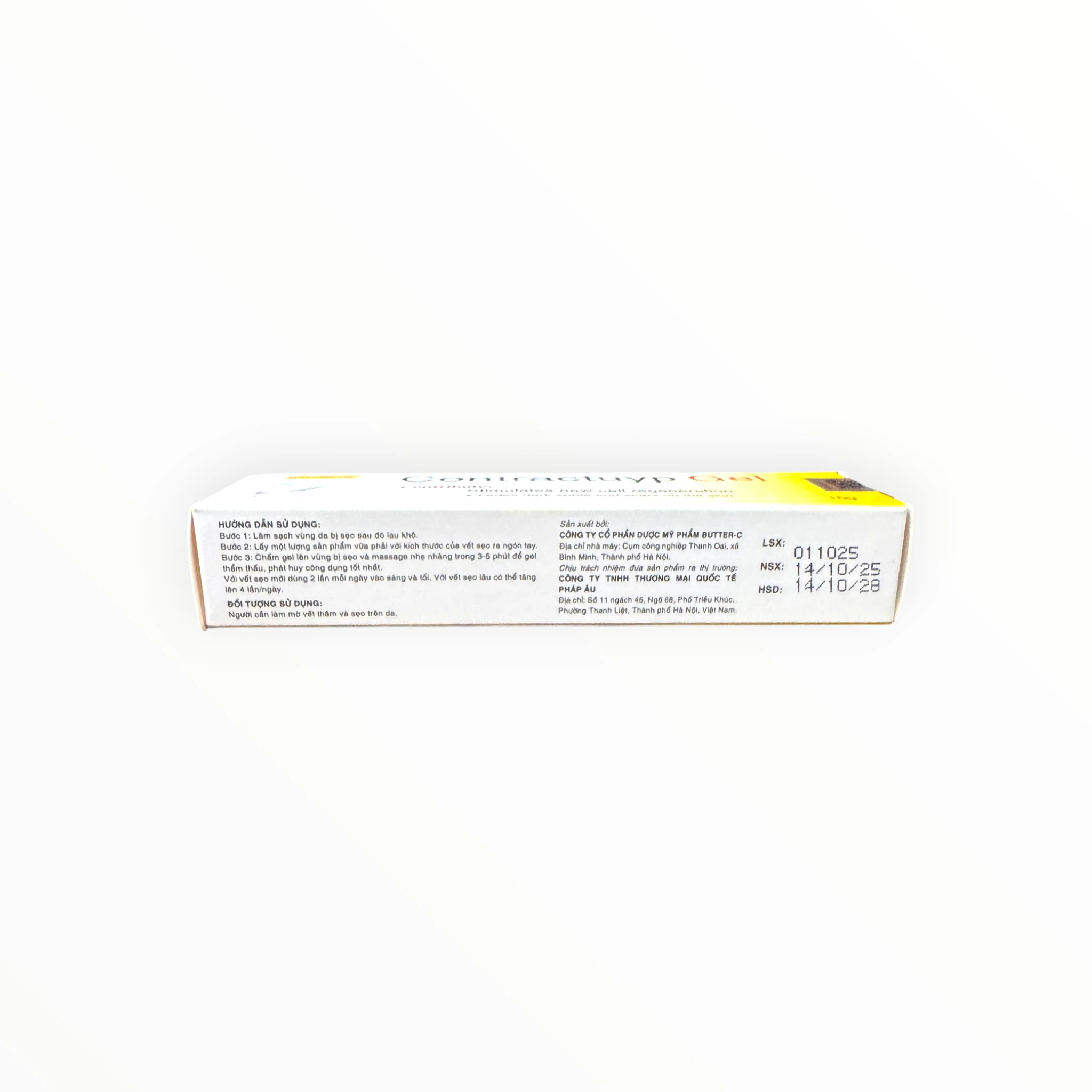 Gel Contractuyp Gel Colloidal Silver, Niacinamide, Chiết xuất Nghệ, Hành tây, Vitamin E làm mờ vết thâm, sẹo, dưỡng ẩm, tái tạo da (Tuýp 15g) 3 3 Contractuyp Gel