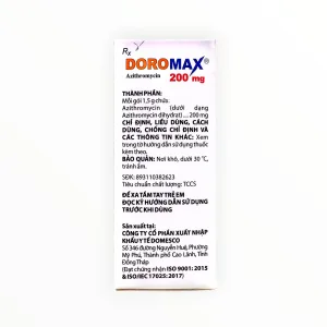 Thuốc Doromax 200mg Azithromycin điều trị nhiễm khuẩn (Hộp 10 gói x 1.5g) 6 3 Doromax 200mg