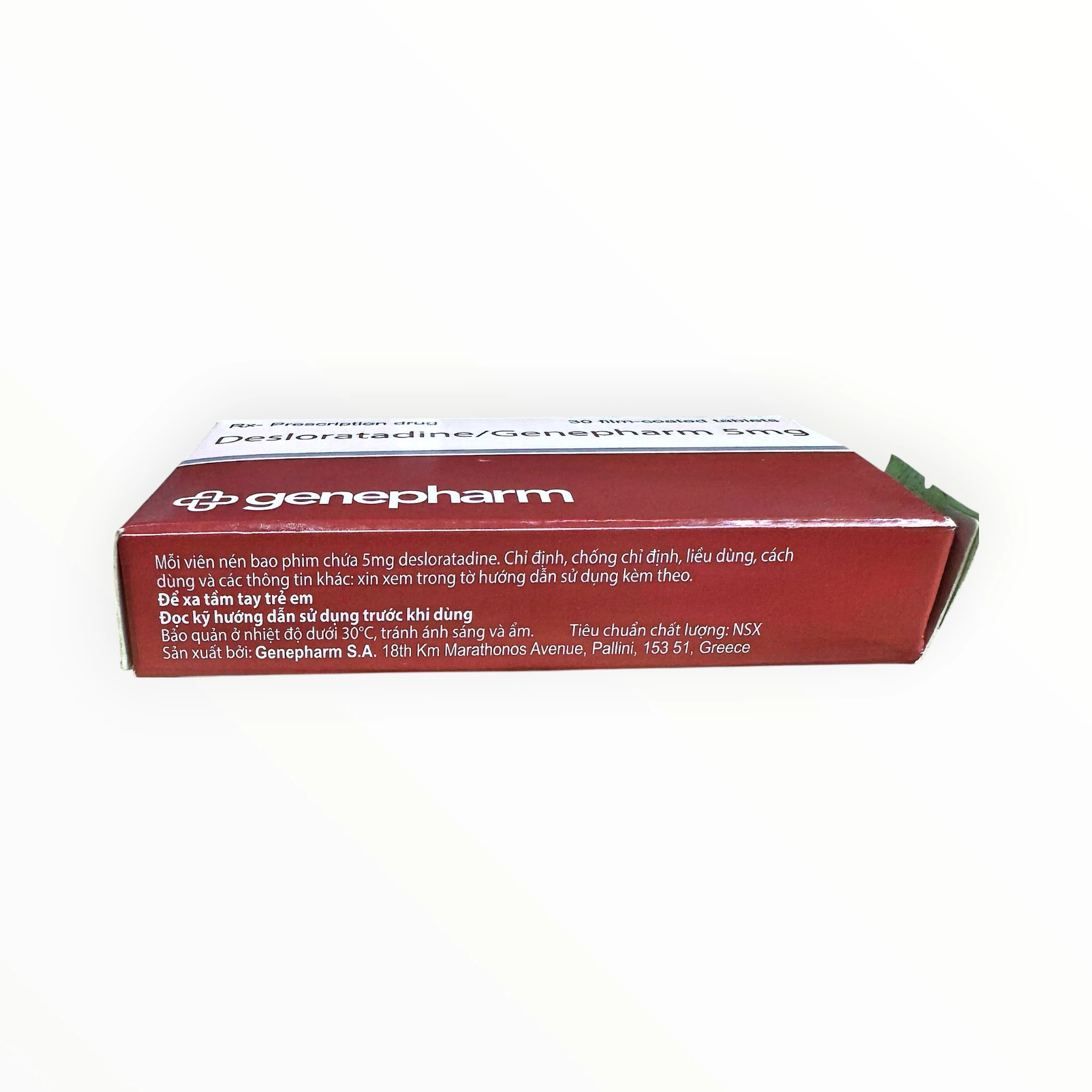 Thuốc Genepharm 5mg Desloratadin điều trị viêm mũi dị ứng và mày đay (Hộp 2 vỉ x 15 viên) 3 3 Genepharm desloratadine 5mg
