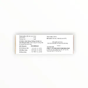 Viên nén HALOPERIDOL DWP 3 mg Haloperidol 3 mg điều trị tâm thần phân liệt, rối loạn tâm thần (Hộp 6 vỉ x 10 viên nén) 9 3 Haloperidol DWP 3mg