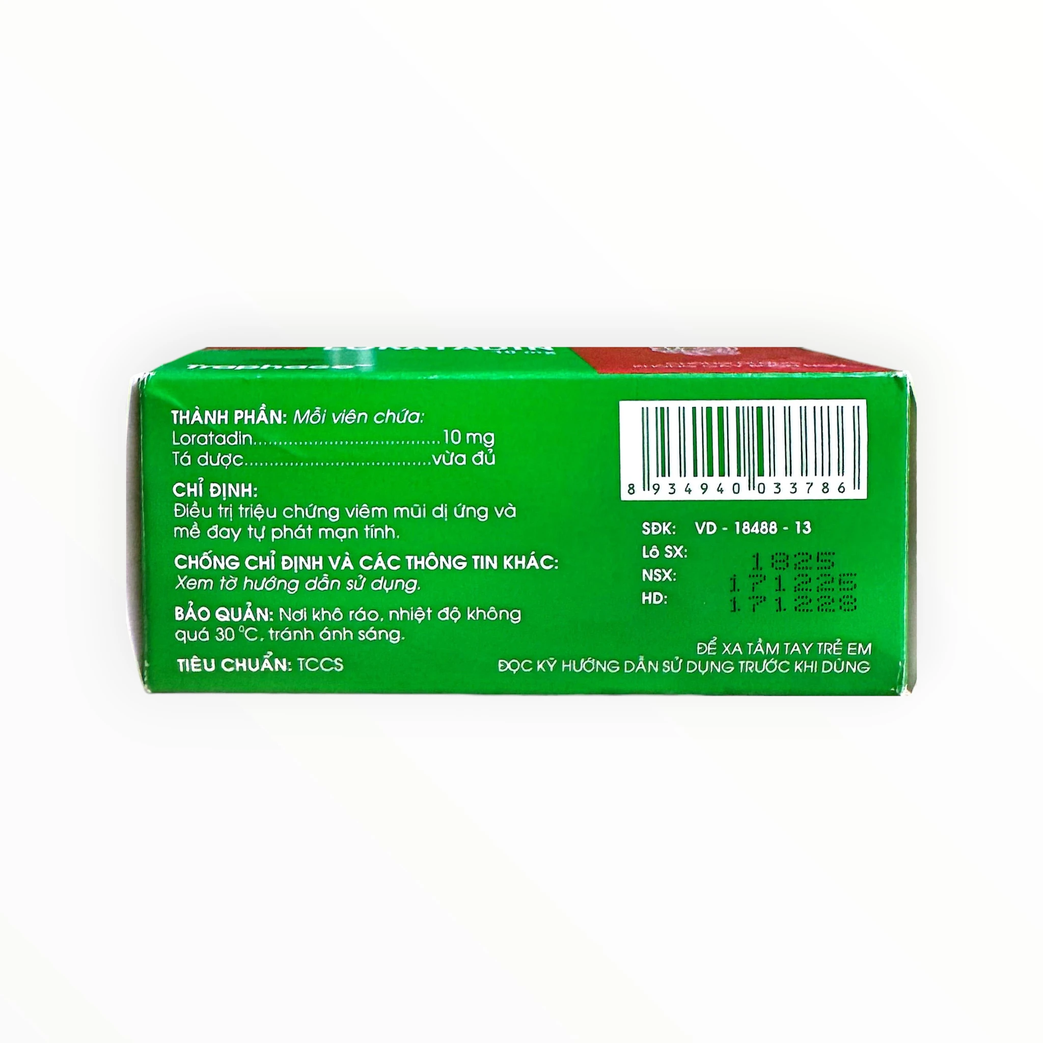 Thuốc Loratadin 10mg Loratadin chống dị ứng (Hộp 10 vỉ x 10 viên) 3 3 Loratadin 10mg