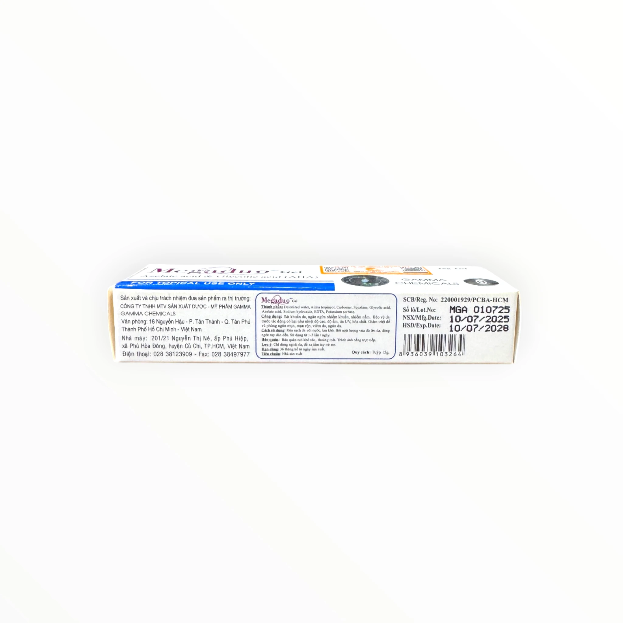 Gel Megaduo Gel Azelaic Acid, Glycolic Acid (AHA) sát khuẩn da, ngừa mụn, giảm viêm da, ngứa da (Tuýp 15g) 3 3 Megadou
