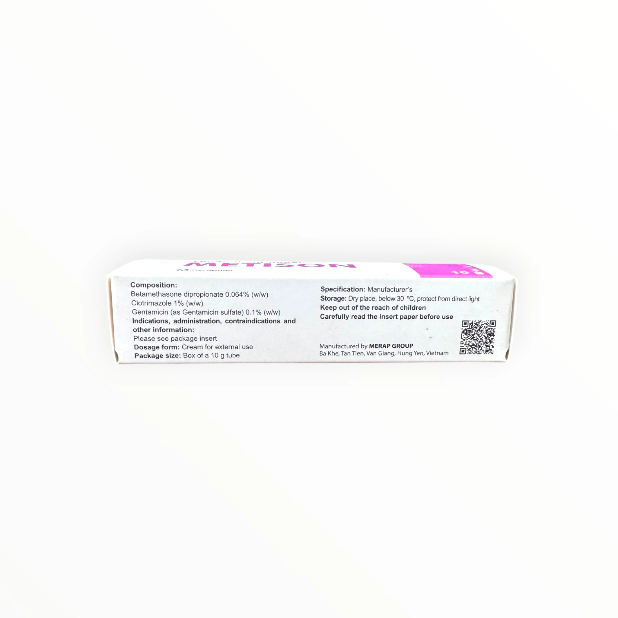 Kem bôi Metison Betamethason dipropionat 0,064%, Clotrimazol 1%, Gentamicin 0,1% chống viêm, kháng nấm, kháng khuẩn, trị viêm da dị ứng nhieu khuan (Tuýp 10g) 3 3 Metison