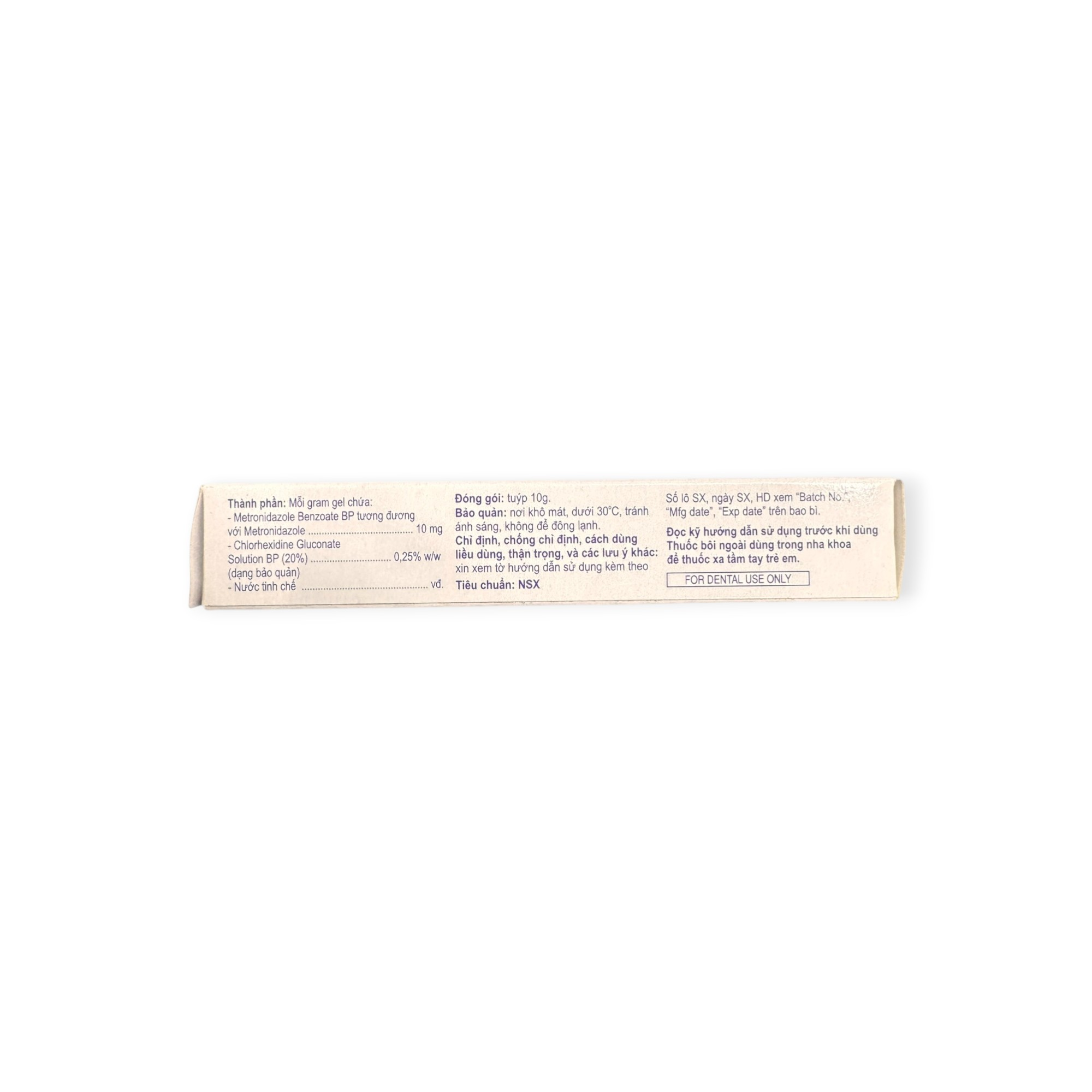 Gel Metrogyl Denta Metronidazole 10mg/g, Chlorhexidine gluconate điều trị bệnh nha chu, kháng khuẩn kỵ khí (Tuýp 10g) 3 3 Metrogyl Delto