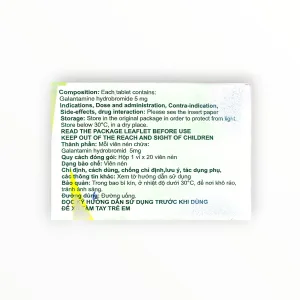 Viên nén Nivalin 5 mg Galantamin 5 mg điều trị sa sút trí tuệ Alzheimer (Hộp 1 vỉ x 20 viên nén) 5 3 Nivalin 5mg