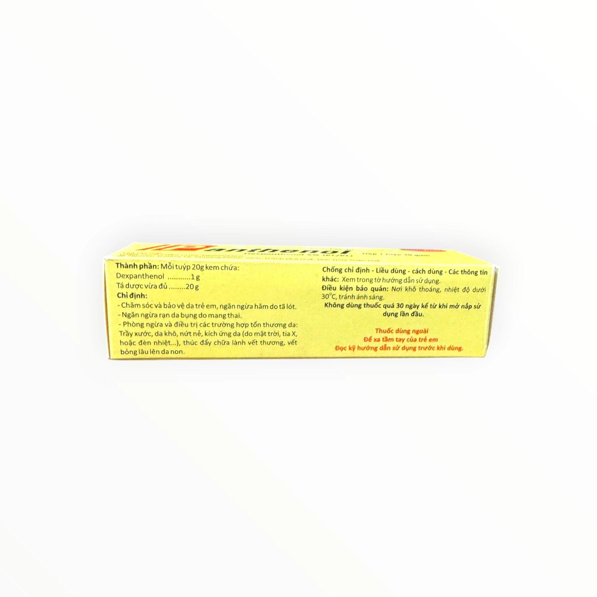 Kem bôi da Panthenol 5% Medipharco Dexpanthenol dưỡng ẩm, tái tạo da, chăm sóc và bảo vệ da trẻ em (Tuýp 20g) 3 3 Panthenol