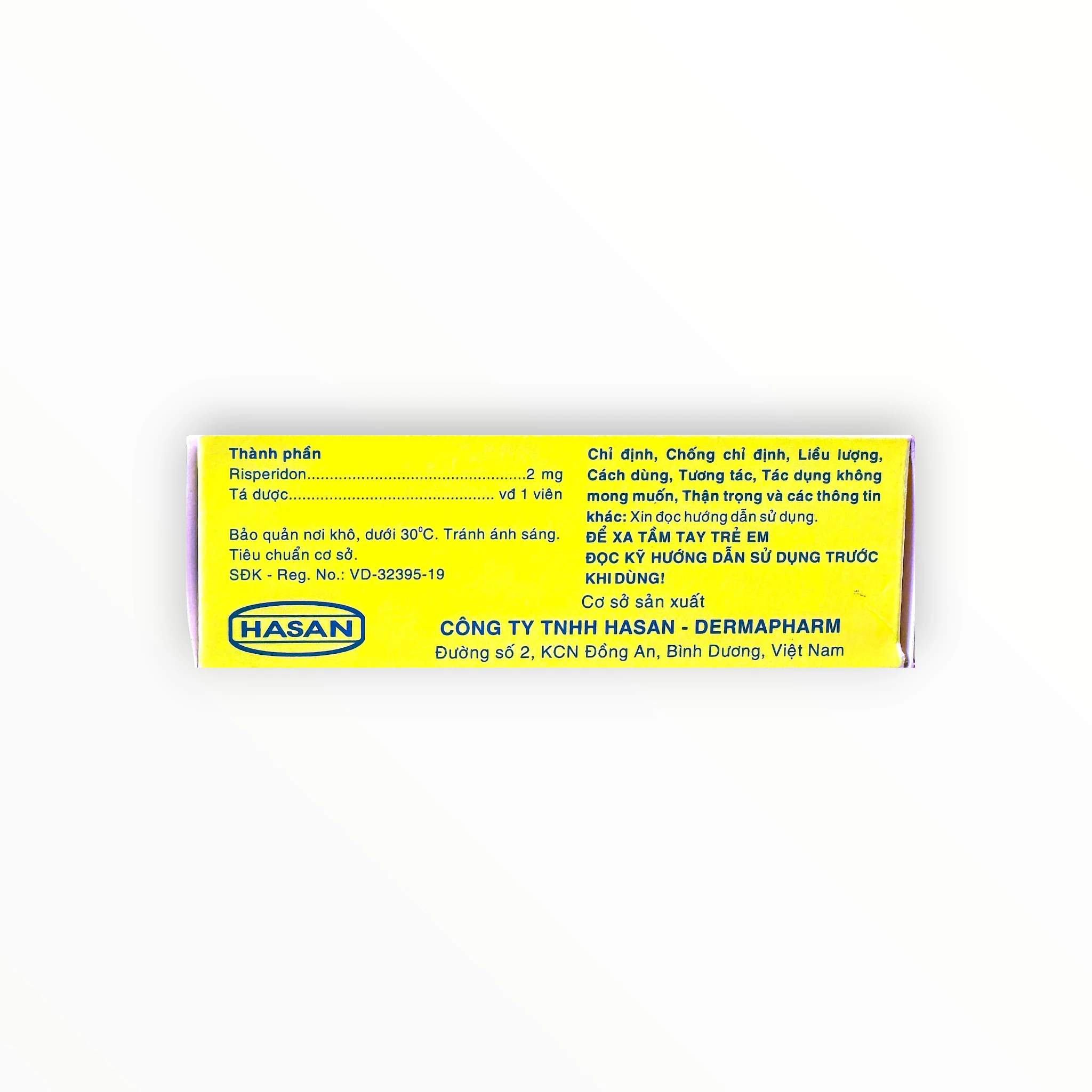 Viên nén bao phim Risperidon 2 Risperidon 2 mg điều trị tâm thần phân liệt, rối loạn lưỡng cực (Hộp 5 vỉ x 10 viên nén bao phim) 3 3 Risperidon 2