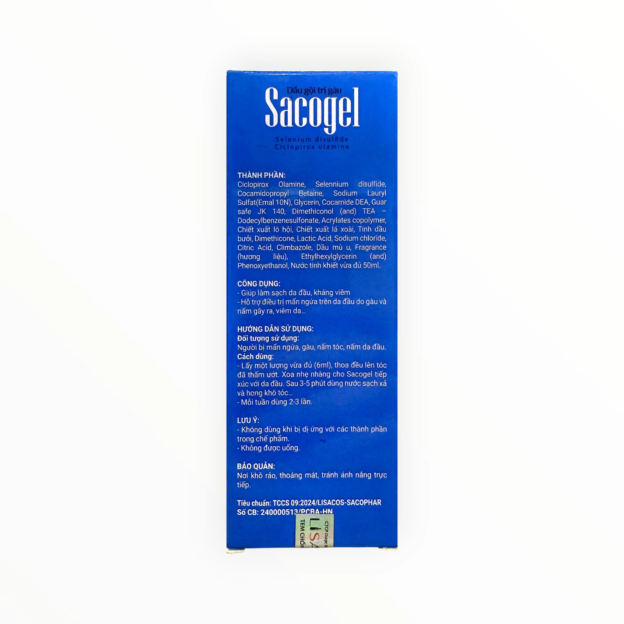 Dầu gội Sacogel trị gàu, giảm ngứa, kháng nấm da đầu (Chai 50ml) 3 3 Sacogel