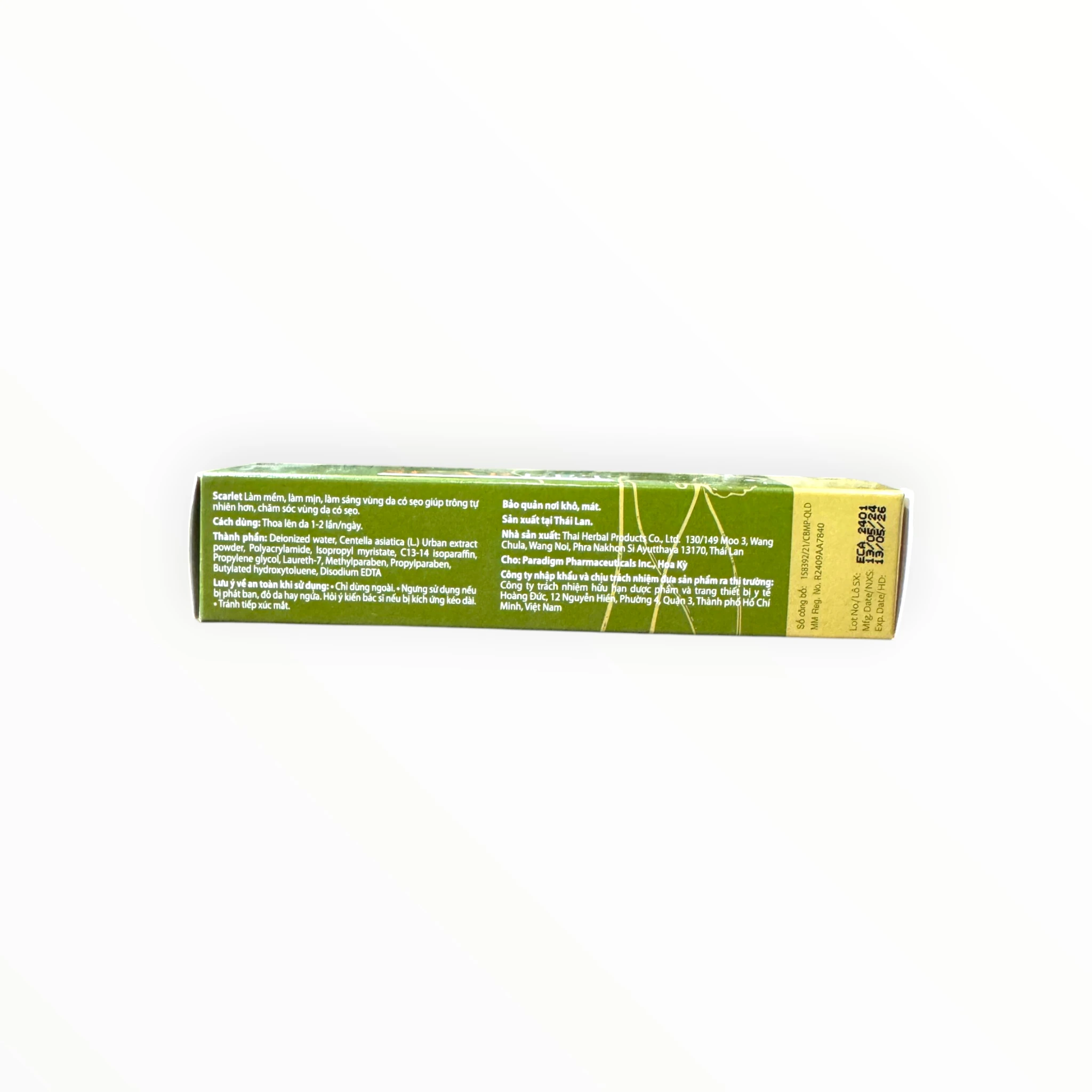 Kem Scarlet Centella asiatica Cream Rau má (Centella asiatica) làm mềm, làm mịn, làm sáng vùng da có sẹo (Tuýp 20g) 3 3 Scarlet