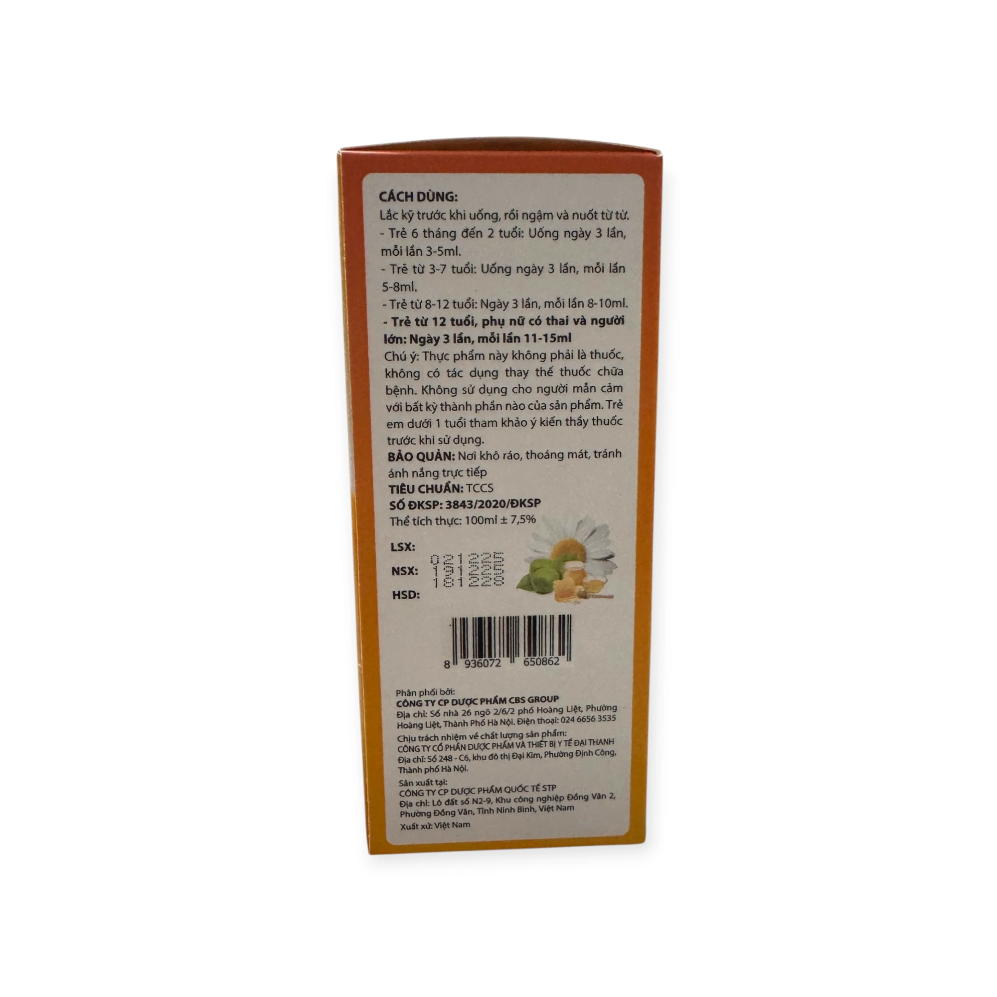 Siro Hoa Cúc Bromelain & Papain hỗ trợ bổ phế, giảm ho, giảm đờm (Hộp 1 chai 100ml) 3 3 Siro hoa cúc