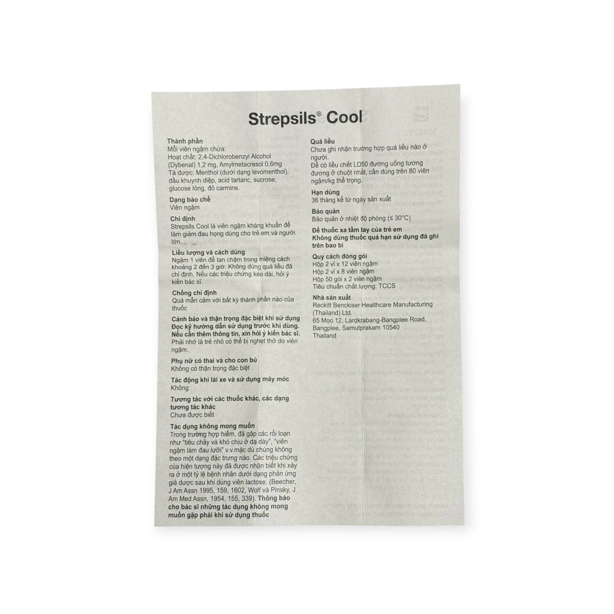 Viên ngậm Strepsils Cool Reckitt kháng khuẩn trị đau họng vị menthol (Hộp 2 vỉ x 12 viên) 3 3 Strepsil cool
