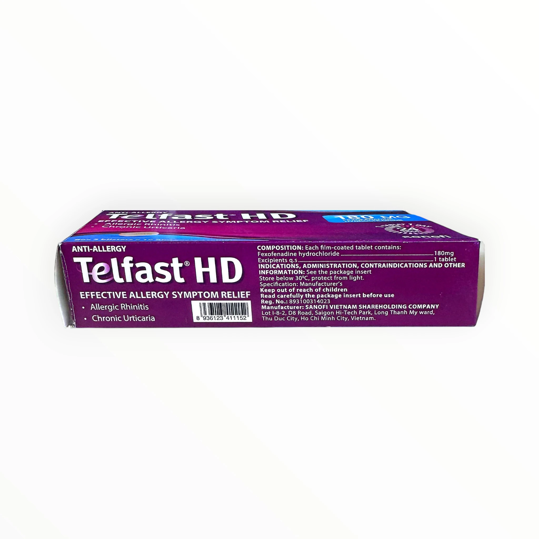 Thuốc Telfast HD 180mg Fexofenadine hydrochloride điều trị dị ứng (Hộp 3 vỉ x 10 viên) 3 3 Telfast HD 180