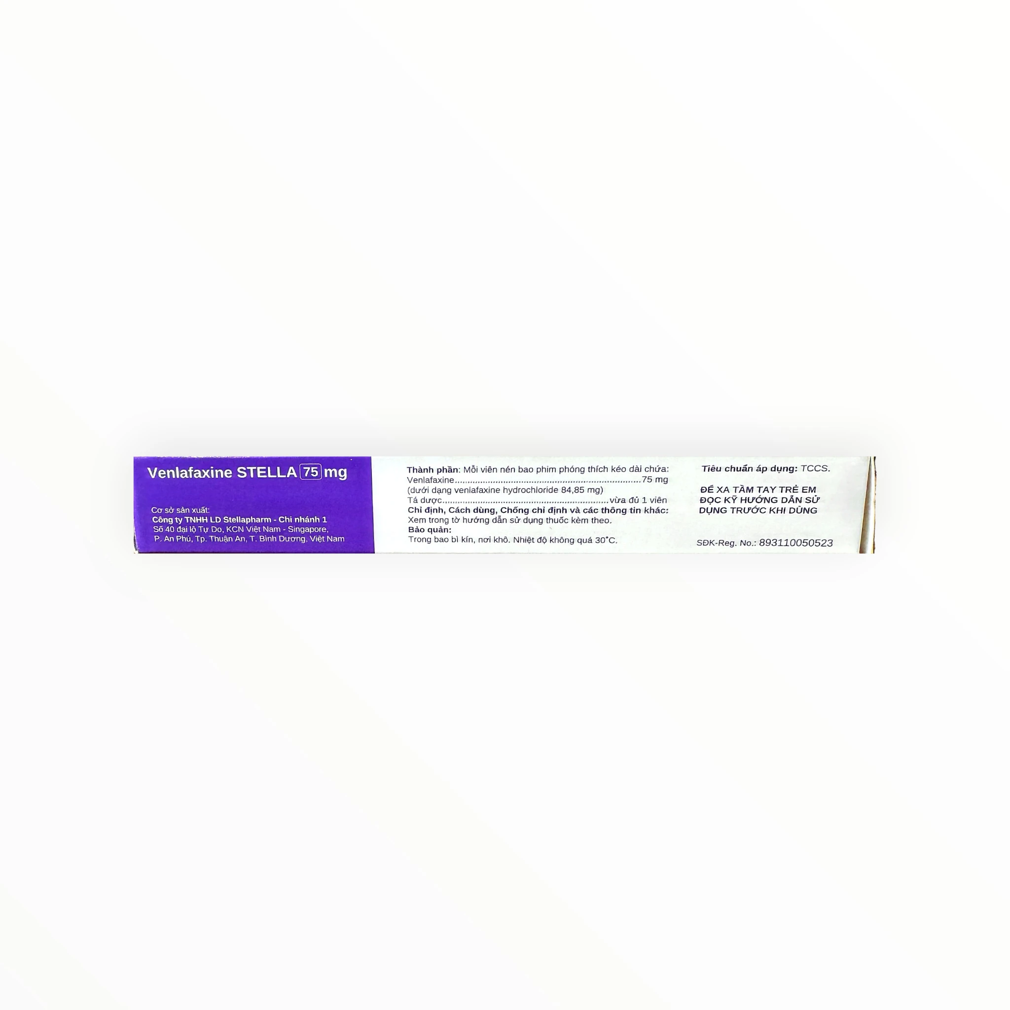 Thuốc Venlafaxine stella 75 mg điều trị trầm cảm nặng, rối loạn lo âu (Hộp 2 vỉ x 14 viên) 3 3 Venlafaxine stella 75mg (Venlafaxine stella 75mg)