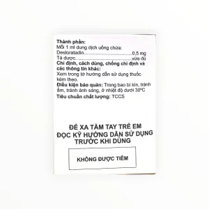 Thuốc Vidutadin 0,5mg/ml Desloratadin giảm triệu chứng viêm mũi dị ứng và mày đay (Hộp 30 ống x 5 ml) 7 3 Vidutadin