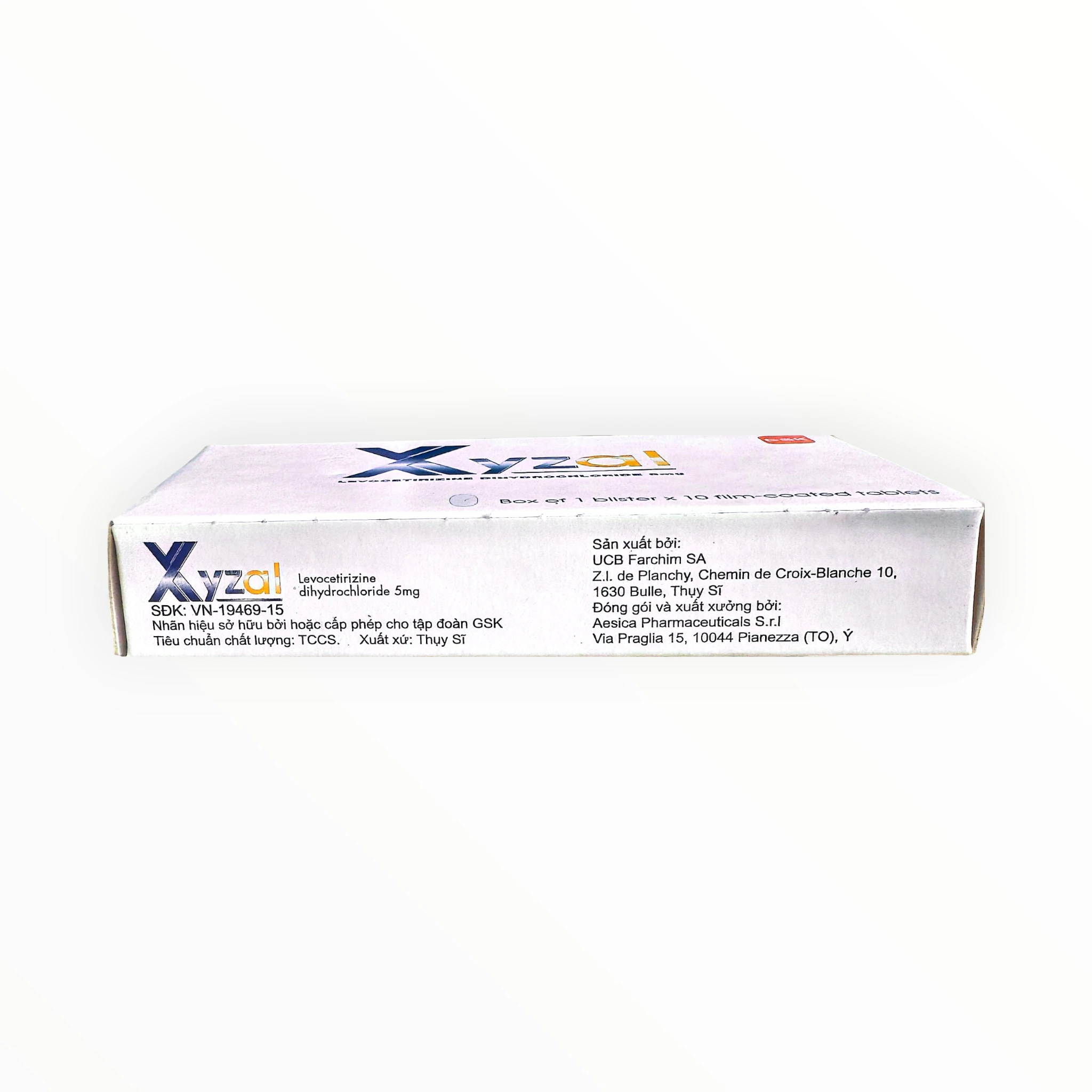 Thuốc Xyzal 5mg Levocetirizine dihydrochloride điều trị triệu chứng dị ứng (Hộp 1 vỉ x 10 viên) 3 3 Xyzal