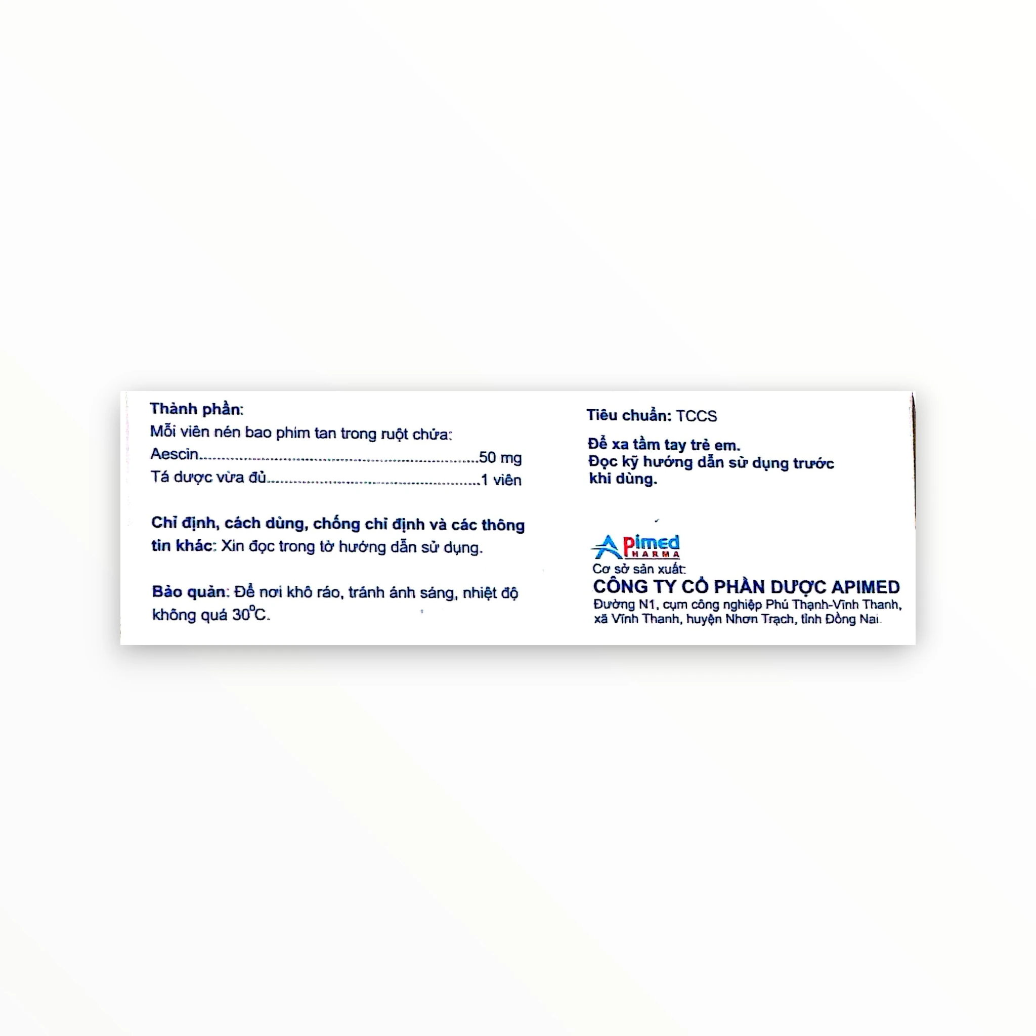 Viên nén bao phim tan trong ruột ECIPA 50 Aescin 50 mg bảo vệ tĩnh mạch, điều trị thiểu năng tĩnh mạch, phù nề (Hộp 5 vỉ x 10 viên nén bao phim tan trong ruột) 3 3 ecipa 80