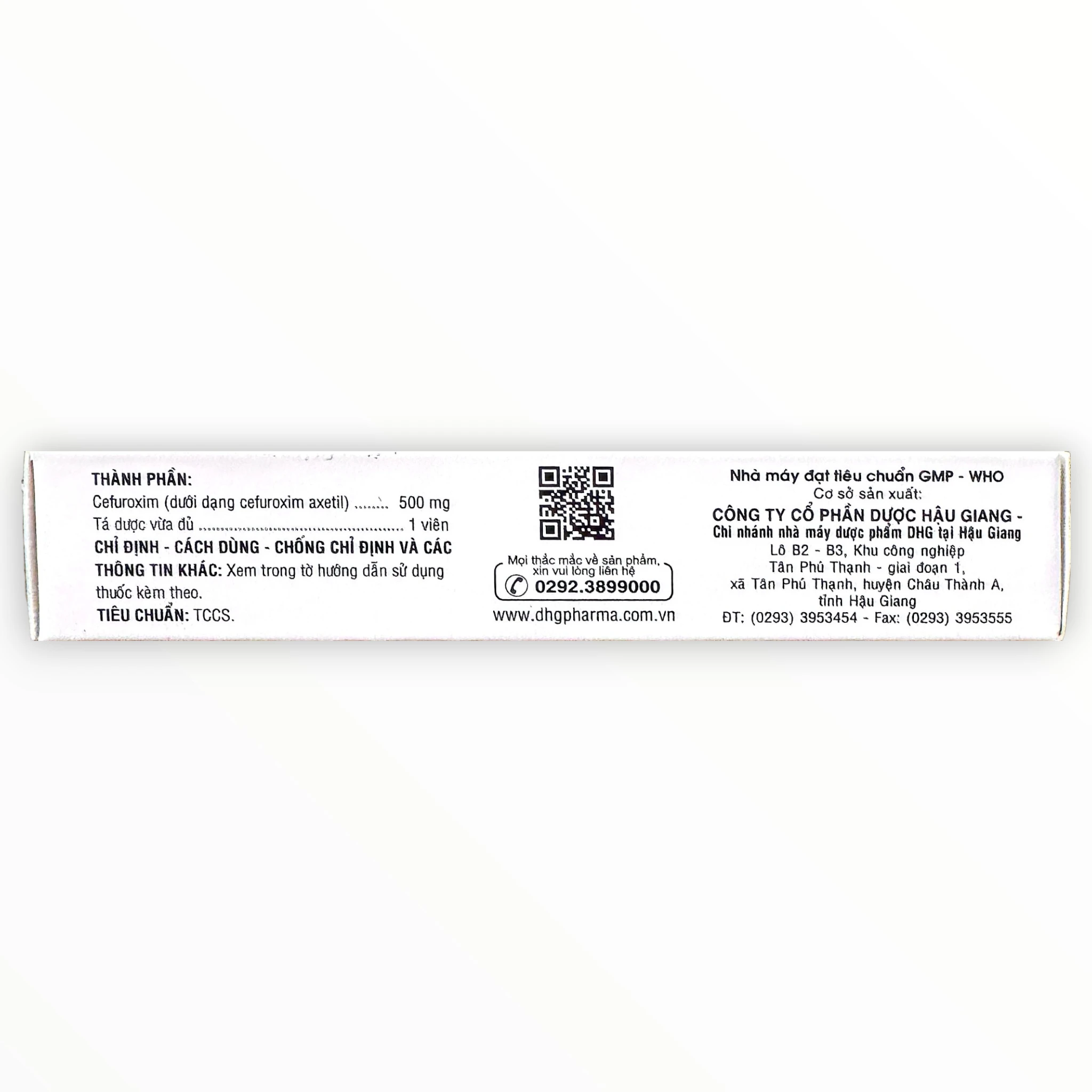 Thuốc DHG Pharma Cefuroxim 500 mg điều trị nhiễm khuẩn (Hộp 2 vỉ x 5 viên nén bao phim) 5 3 haginat 500