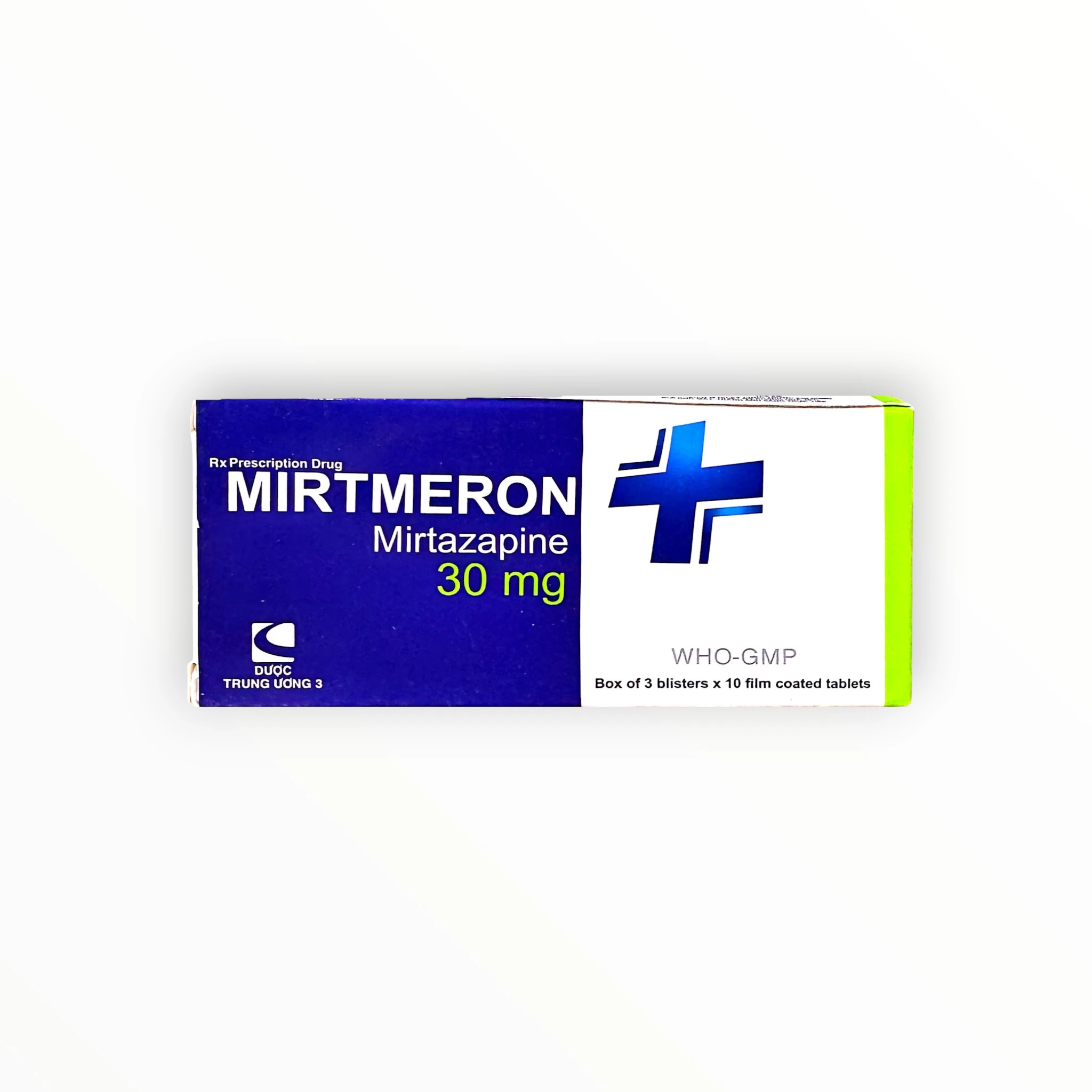 Viên nén bao phim Remeron 30 Mirtazapin 30 mg điều trị trầm cảm nặng (Hộp 3 vỉ x 10 viên nén bao phim) 3 3 remeron 30