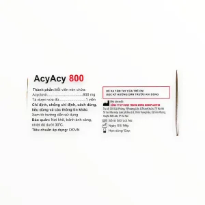 Viên nén Acycy 800 Acyclovir 800 mg kháng virus Herpes simplex, Herpes zoster, thủy đậu (Hộp 05 vỉ x 04 viên) 9 4 Acycy 800