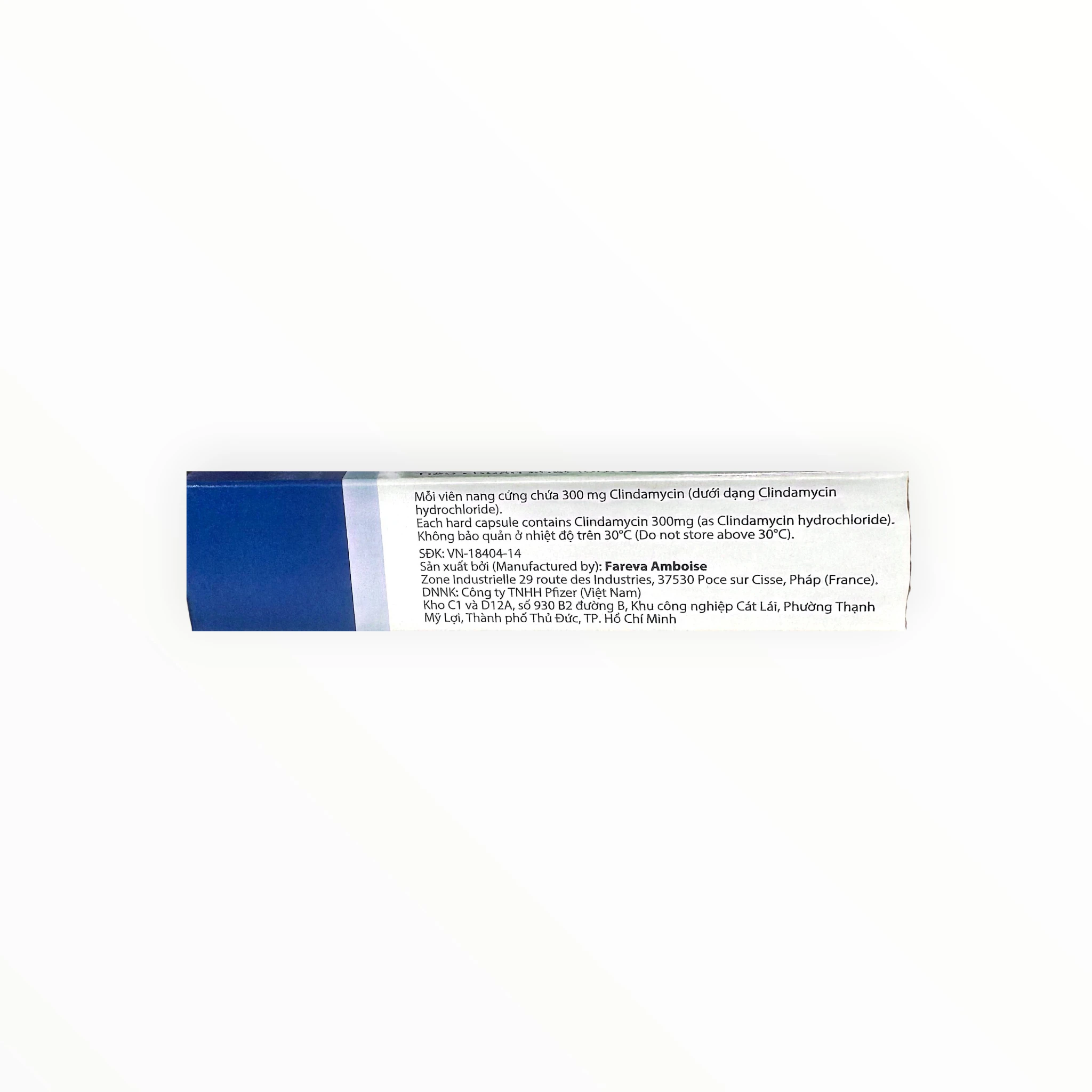 Thuốc Pfizer 300mg Clindamycin điều trị nhiễm khuẩn (Hộp 2 vỉ x 8 viên) 3 4 Dalacin C 3