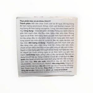Viên nang cứng Dulcit giảm triệu chứng giãn tĩnh mạch chân, hỗ trợ trĩ (Lọ 30 viên nang cứng) 9 4 Dulcit