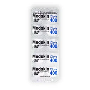 Viên nén Medskin Clovir 400 Acyclovir 400 mg kháng virus Herpes simplex, dự phòng tái phát (Hộp 6 vỉ x 10 viên nén) 15 4 Medskin clovir 400