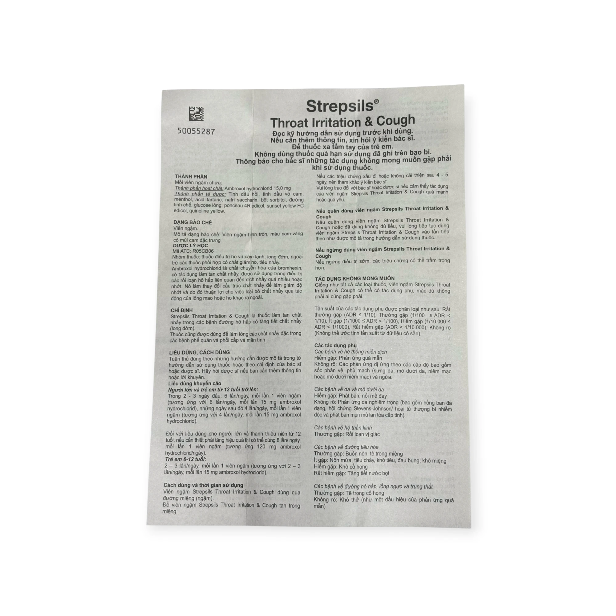 Viên ngậm Strepsils Throat Irritation & Cough Reckitt long đờm, giảm ho (Hộp 2 vỉ x 12 viên) 4 4 strepsils throat irritation&cough