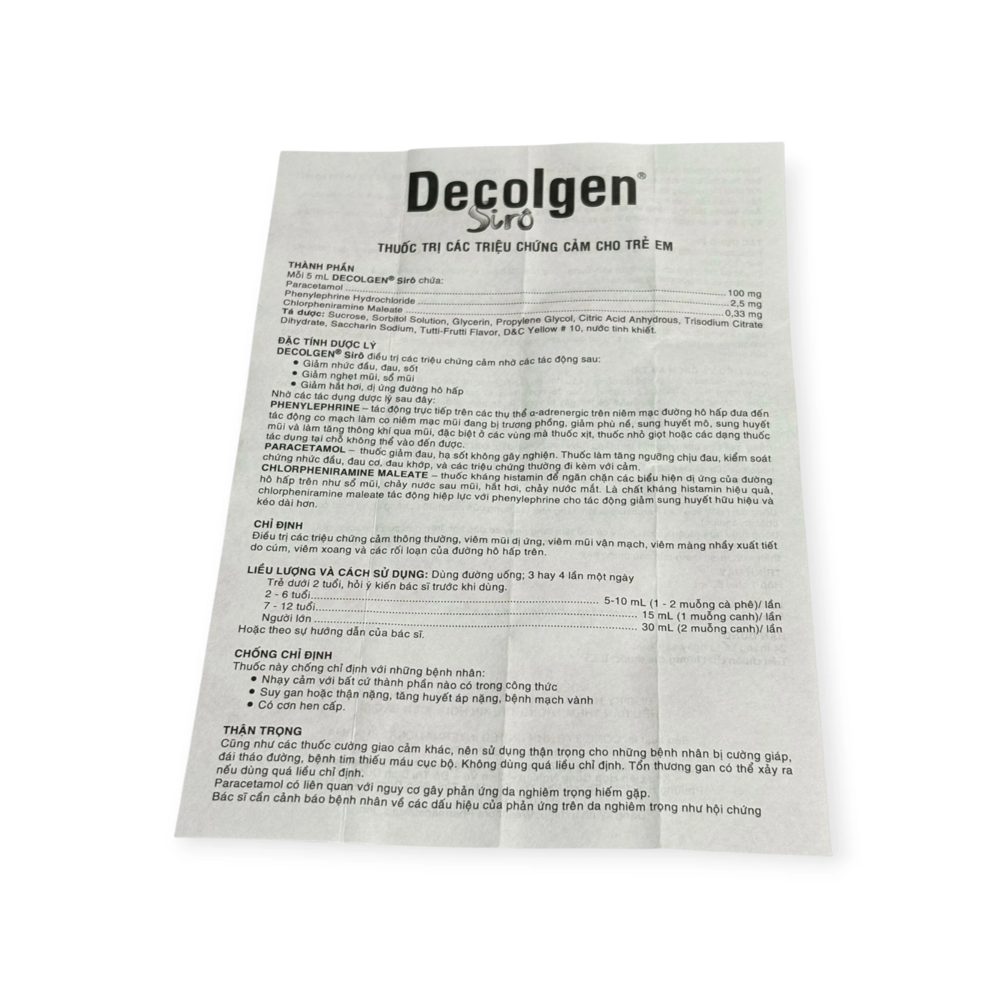 Siro Decolgen United Pharma trị cảm cúm (Hộp 1 chai 60ml) 5 5 Decolgen Siro