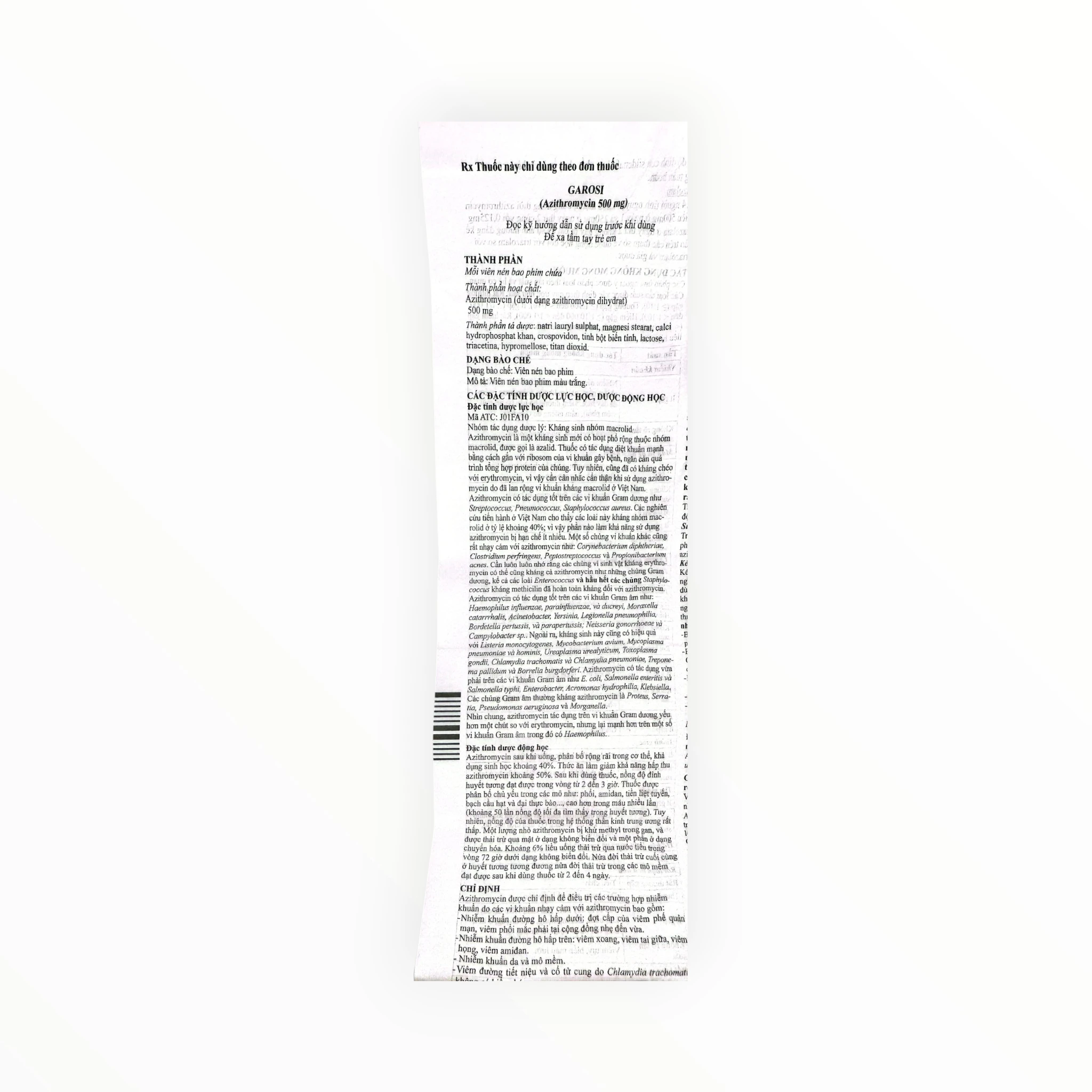 Thuốc Garosi 500mg Azithromycin kháng sinh nhóm macrolid (Hộp 1 vỉ x 3 viên) 4 5 Garosi 4