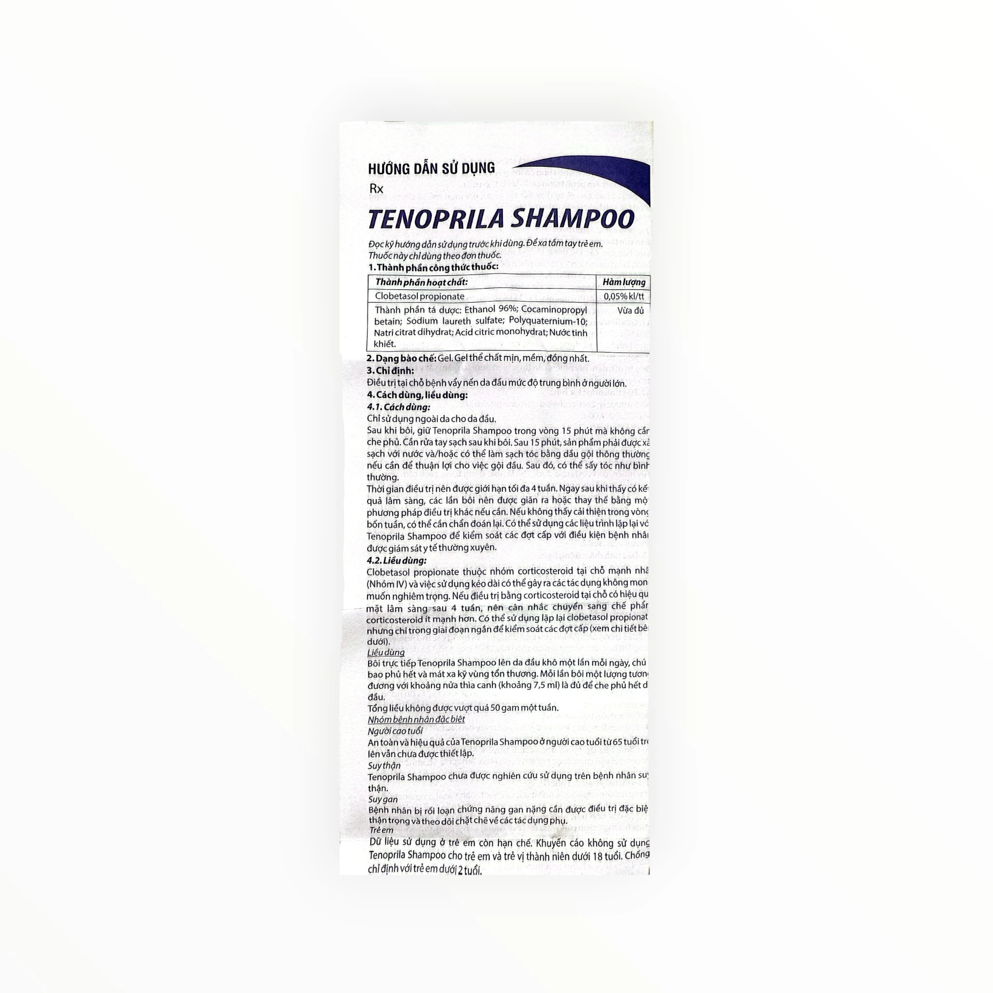Dầu gội Gel Tenoprila Shampoo điều trị vảy nến da đầu (Hộp 01 chai 250ml) 5 5 Gel Tenoprila