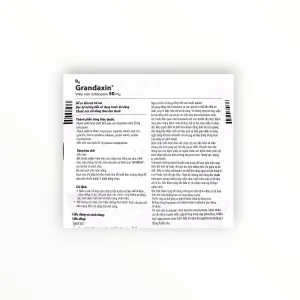Viên nén Grandaxin 50mg Tofisopam 50 mg điều trị lo âu, căng thẳng, rối loạn thực vật (Hộp 2 vỉ x 10 viên nén) 10 5 Grandaxin (Grandaxin)