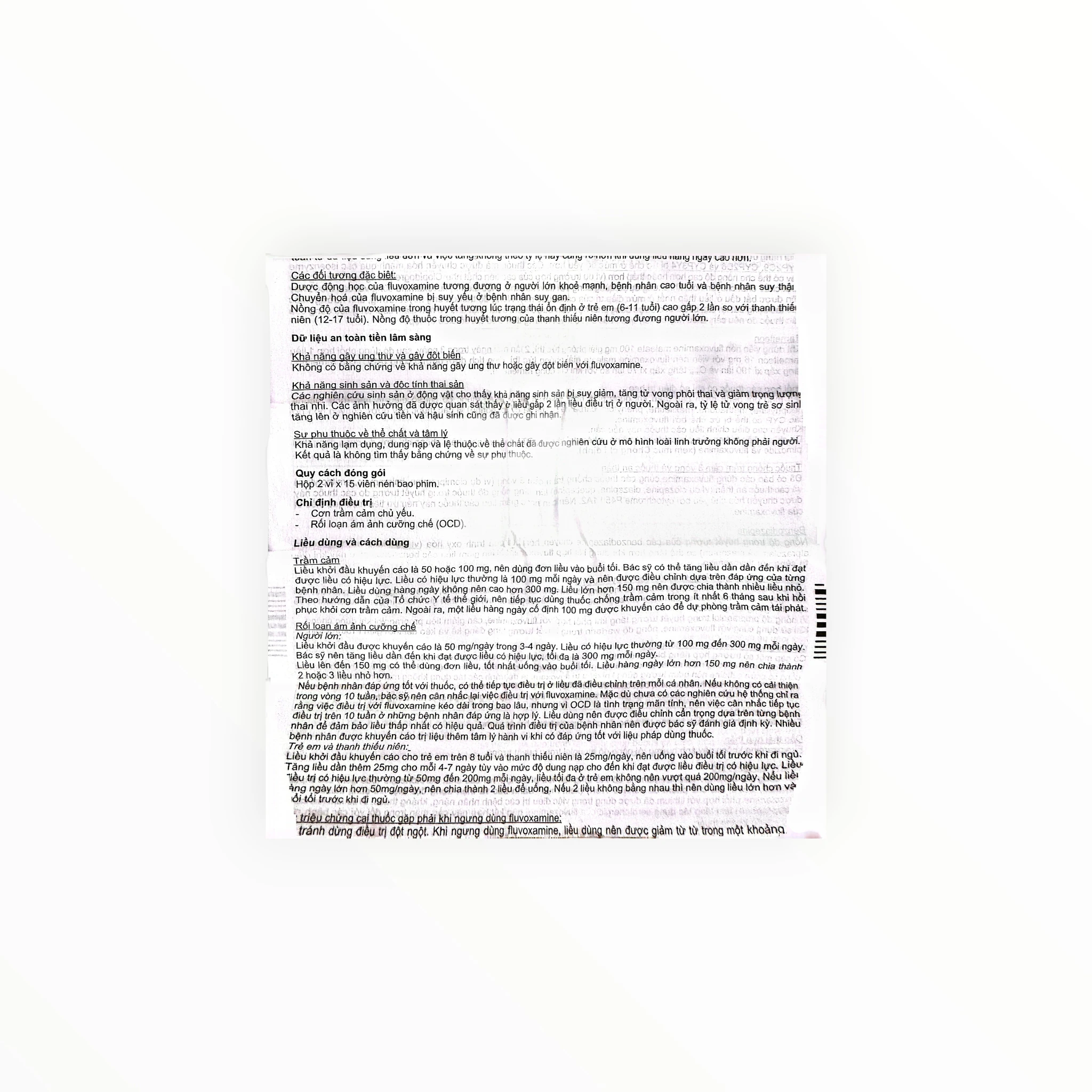 Thuốc Luvox Fluvoxamine maleate 100 mg chống trầm cảm, rối loạn ám ảnh cưỡng chế (Hộp 2 vỉ x 15 viên) 5 5 Luvox 100mg