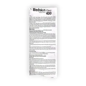 Viên nén Medskin Clovir 400 Acyclovir 400 mg kháng virus Herpes simplex, dự phòng tái phát (Hộp 6 vỉ x 10 viên nén) 16 5 Medskin clovir 400